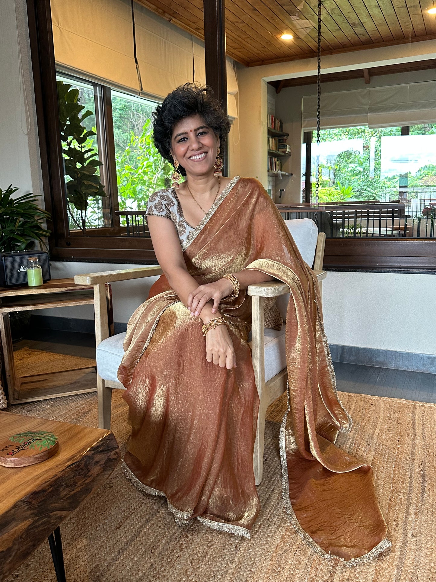 CHANDRABHEDI TISSUE SARI