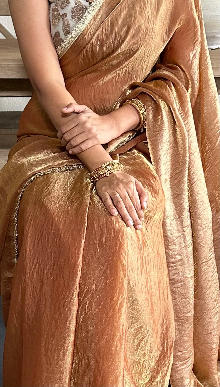 CHANDRABHEDI TISSUE SARI
