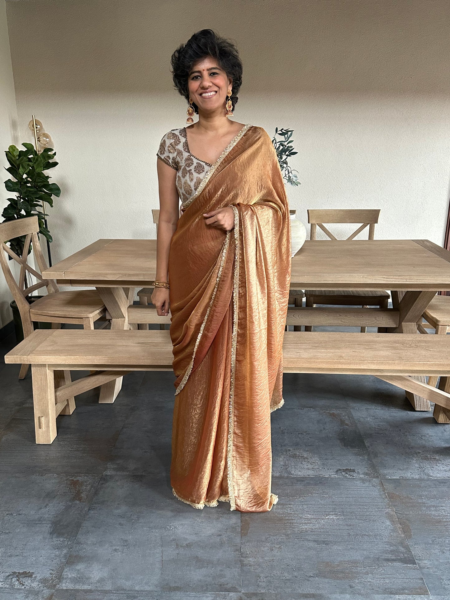 CHANDRABHEDI TISSUE SARI