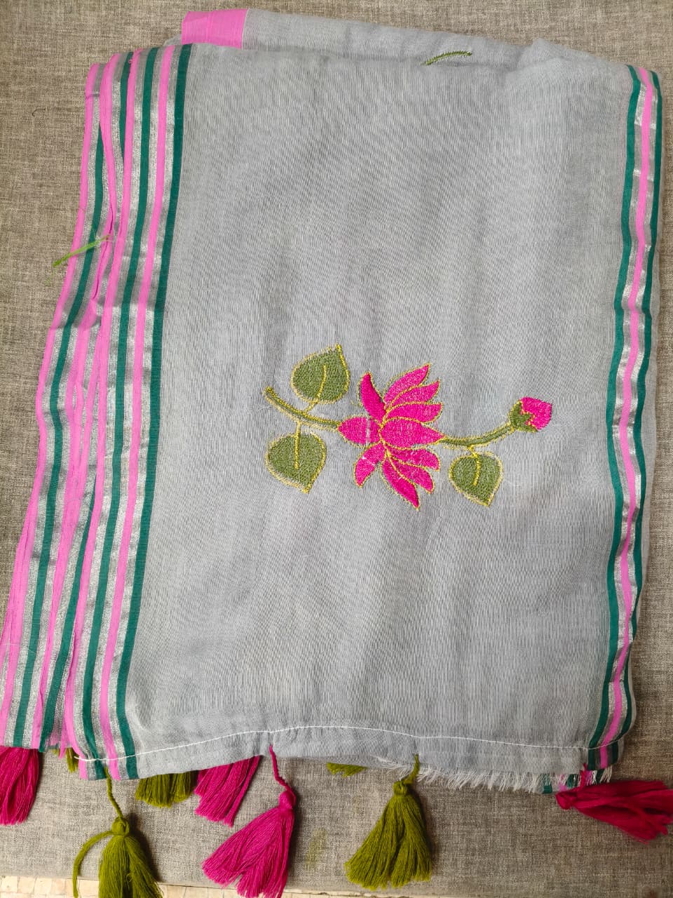 COTTON LOTUS SEQUINS SAREE 1890