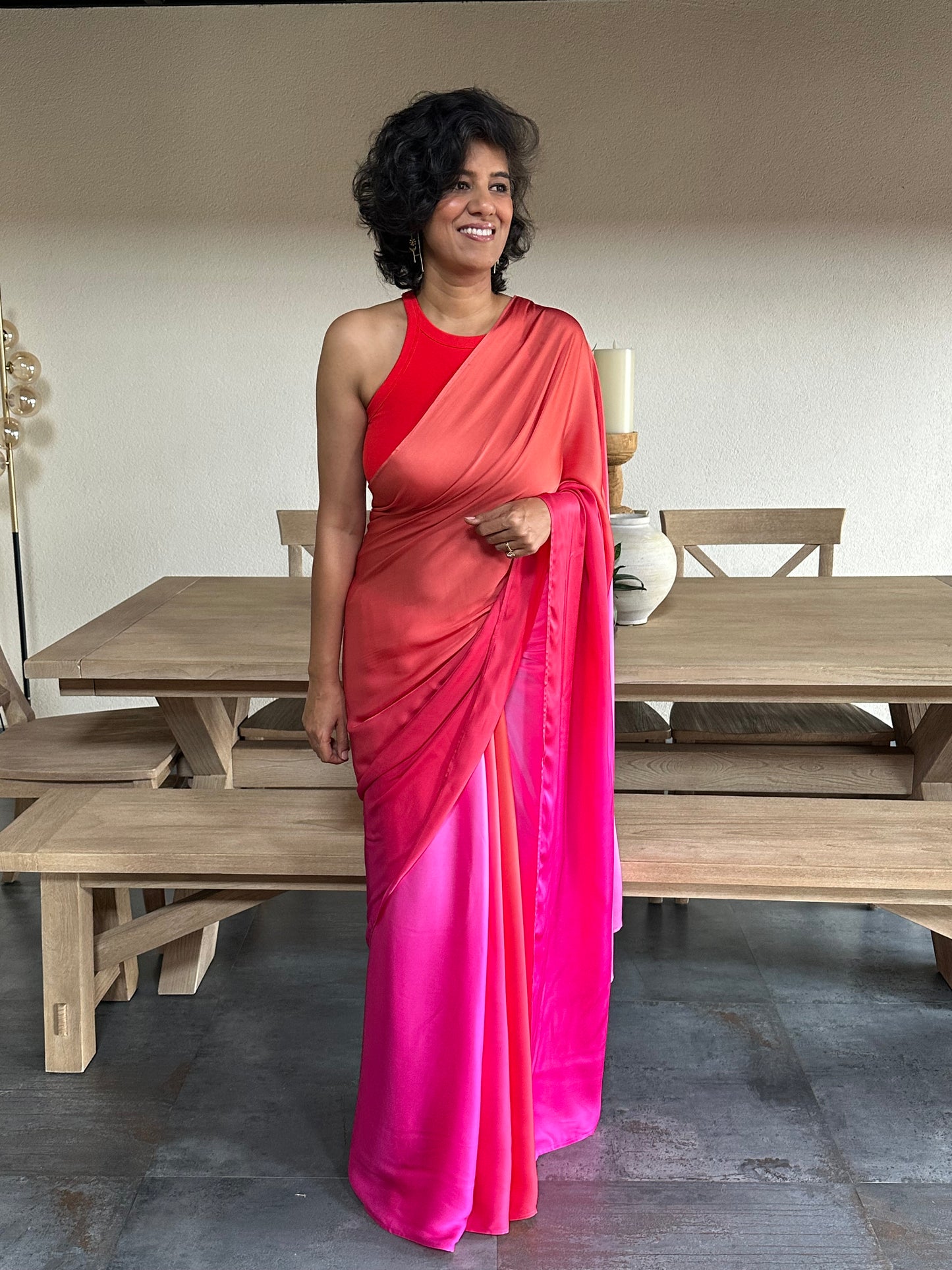 AARYA PINK SHADED MODAL SARI