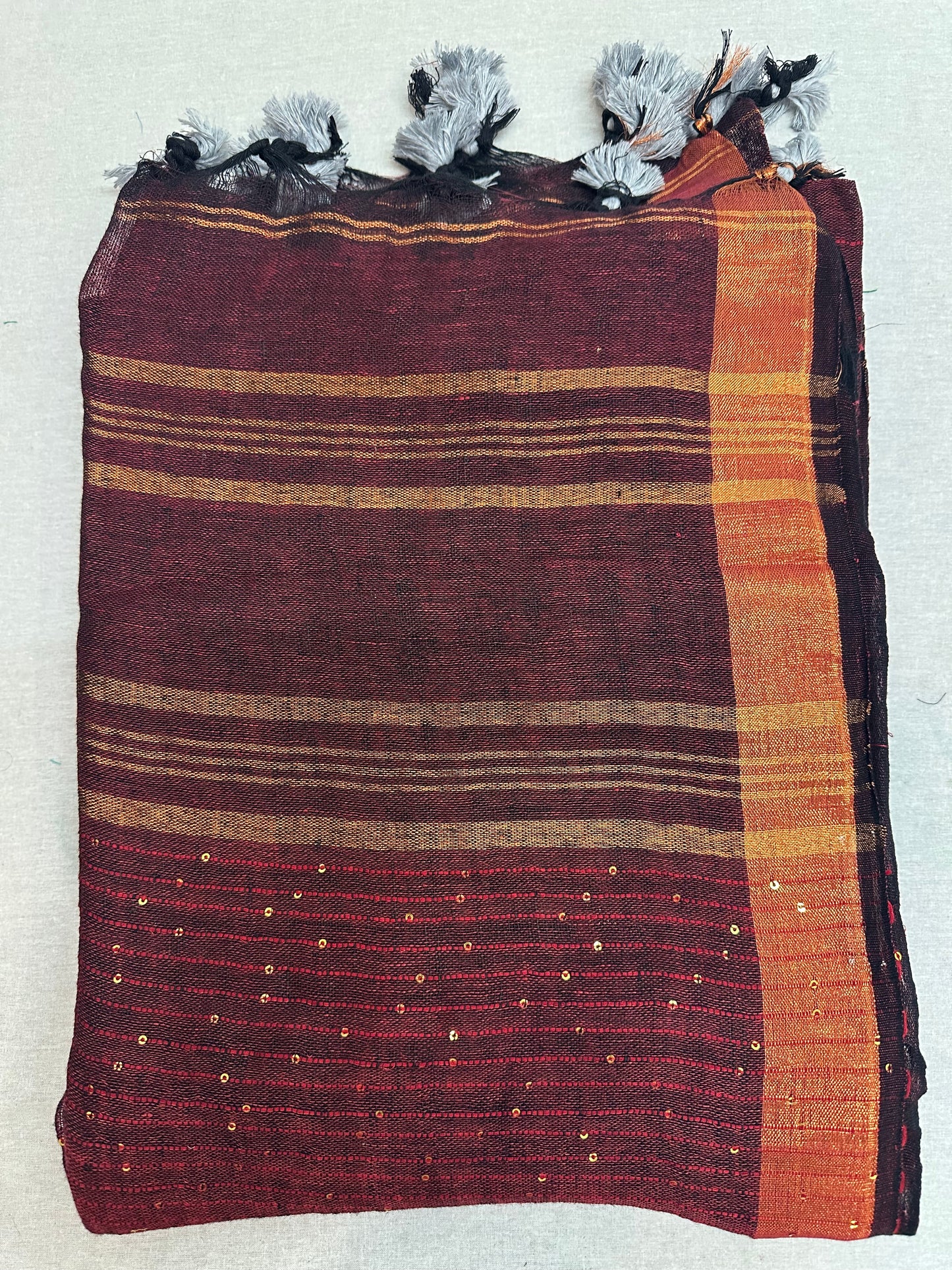 SEQUIN LINEN SAREE 3400