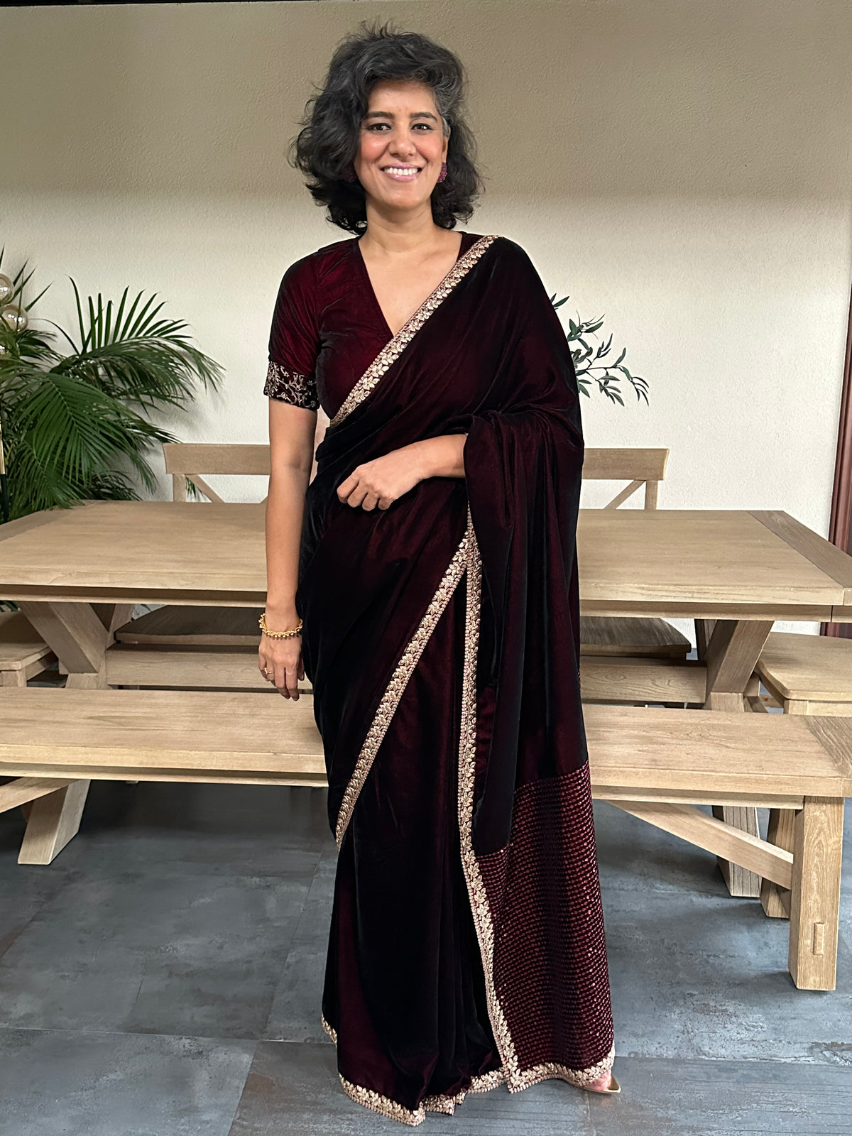 SHAILAPUTRI  VELVET  SARI