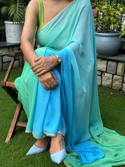 PALAK GEORGETTE SARI