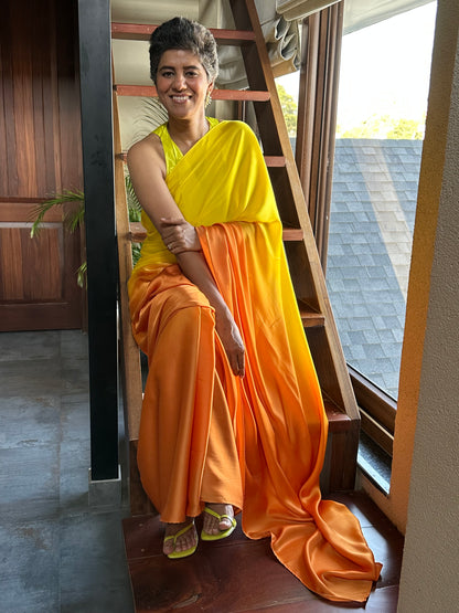 SIVA YELLOW SHADED MODAL SARI