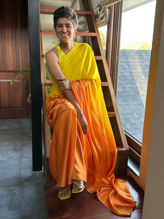 SIVA YELLOW SHADED MODAL SARI