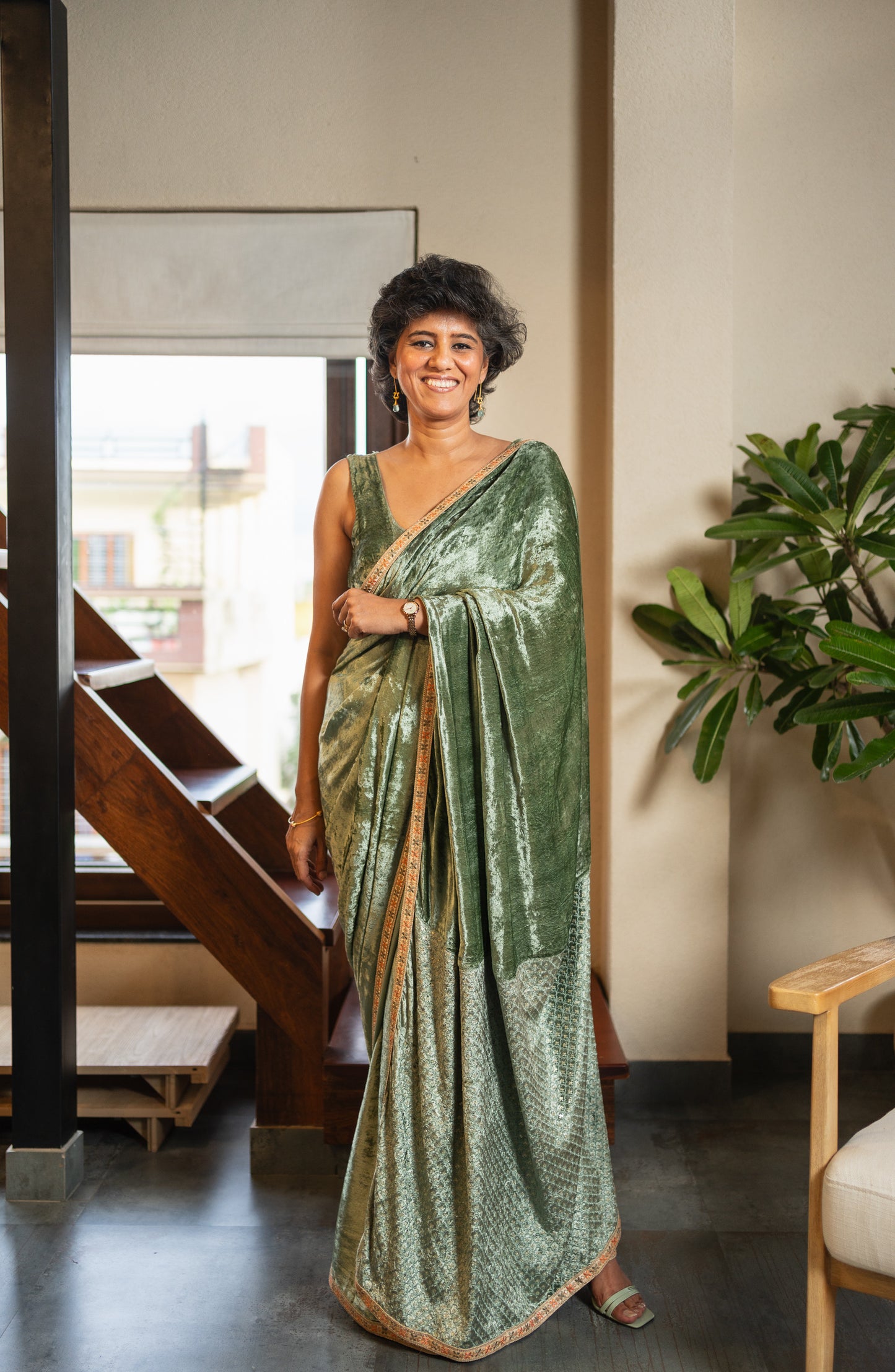 KAMKHYA  VELVET  SARI