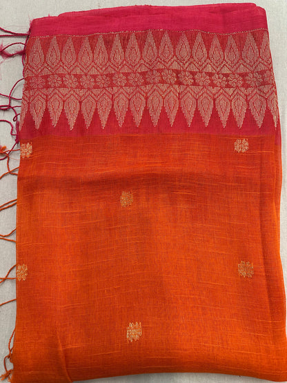 HANDLOOM LINEN FLOWER SARI 3800 / 4600 / 4800