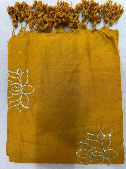 COTTON LOTUS SEQUINS SAREE 1890