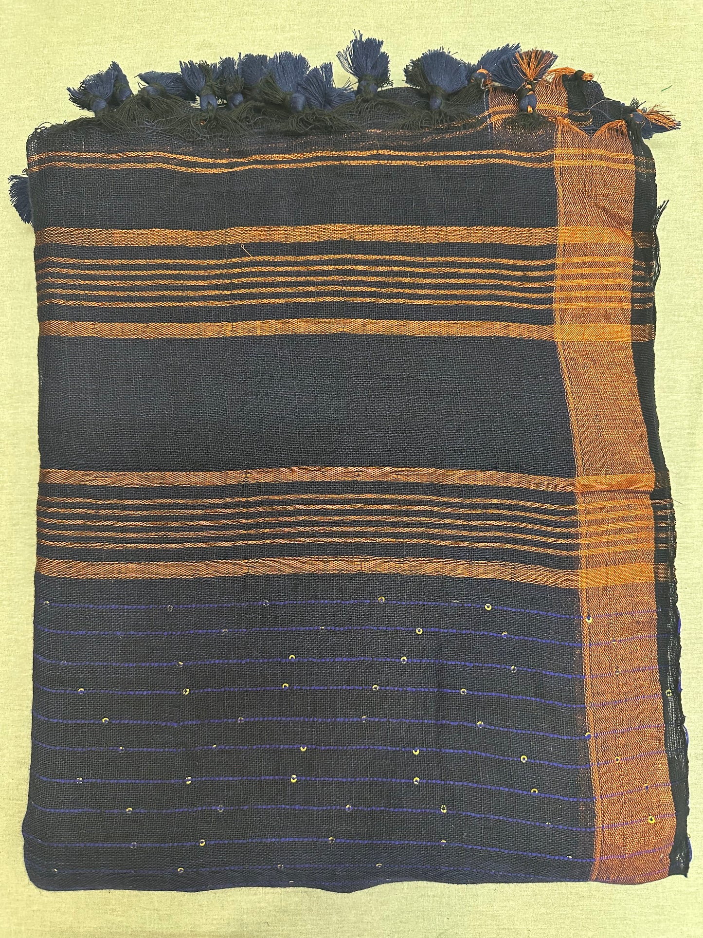 SEQUIN LINEN SAREE 3400