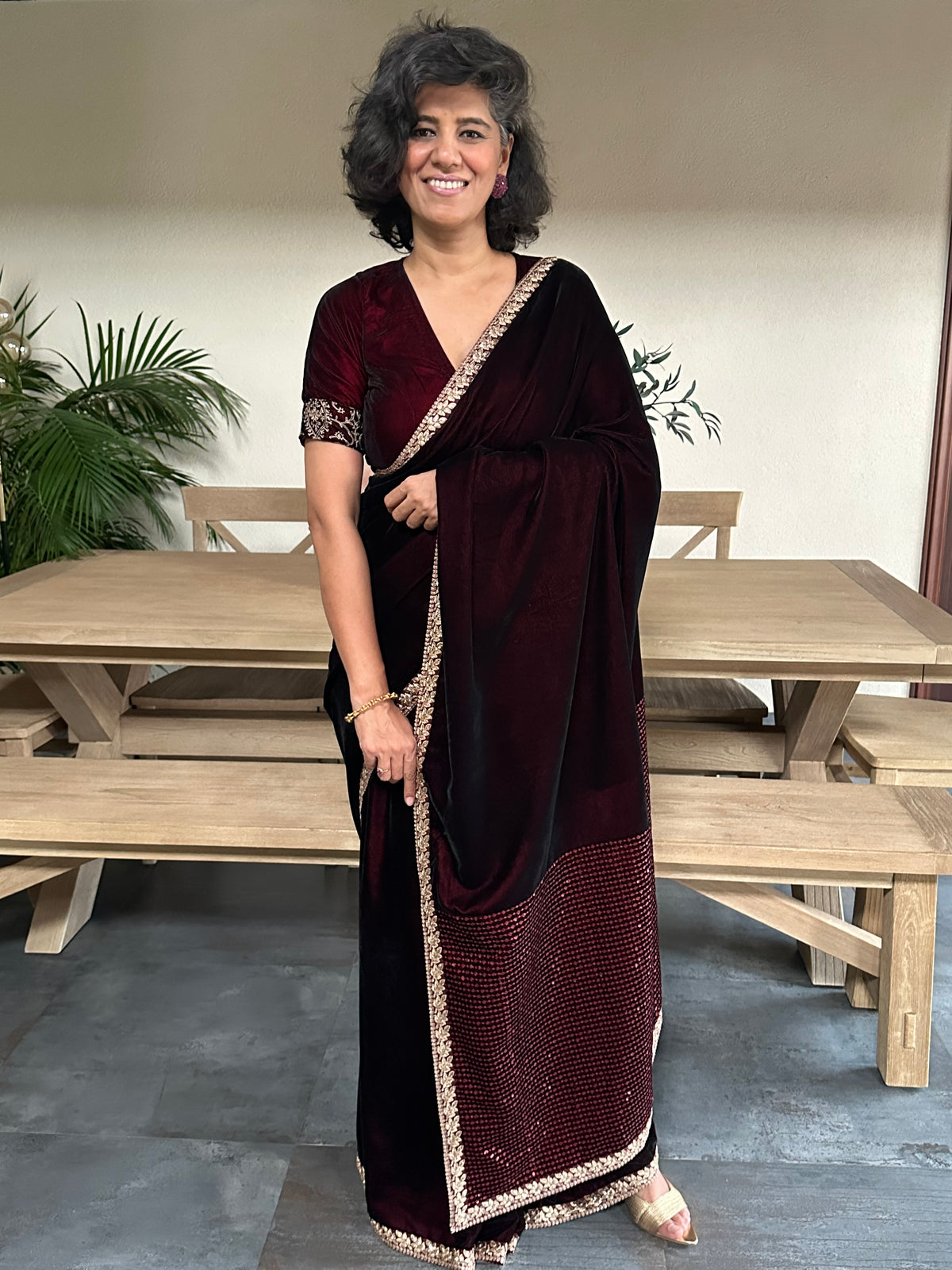 SHAILAPUTRI  VELVET  SARI