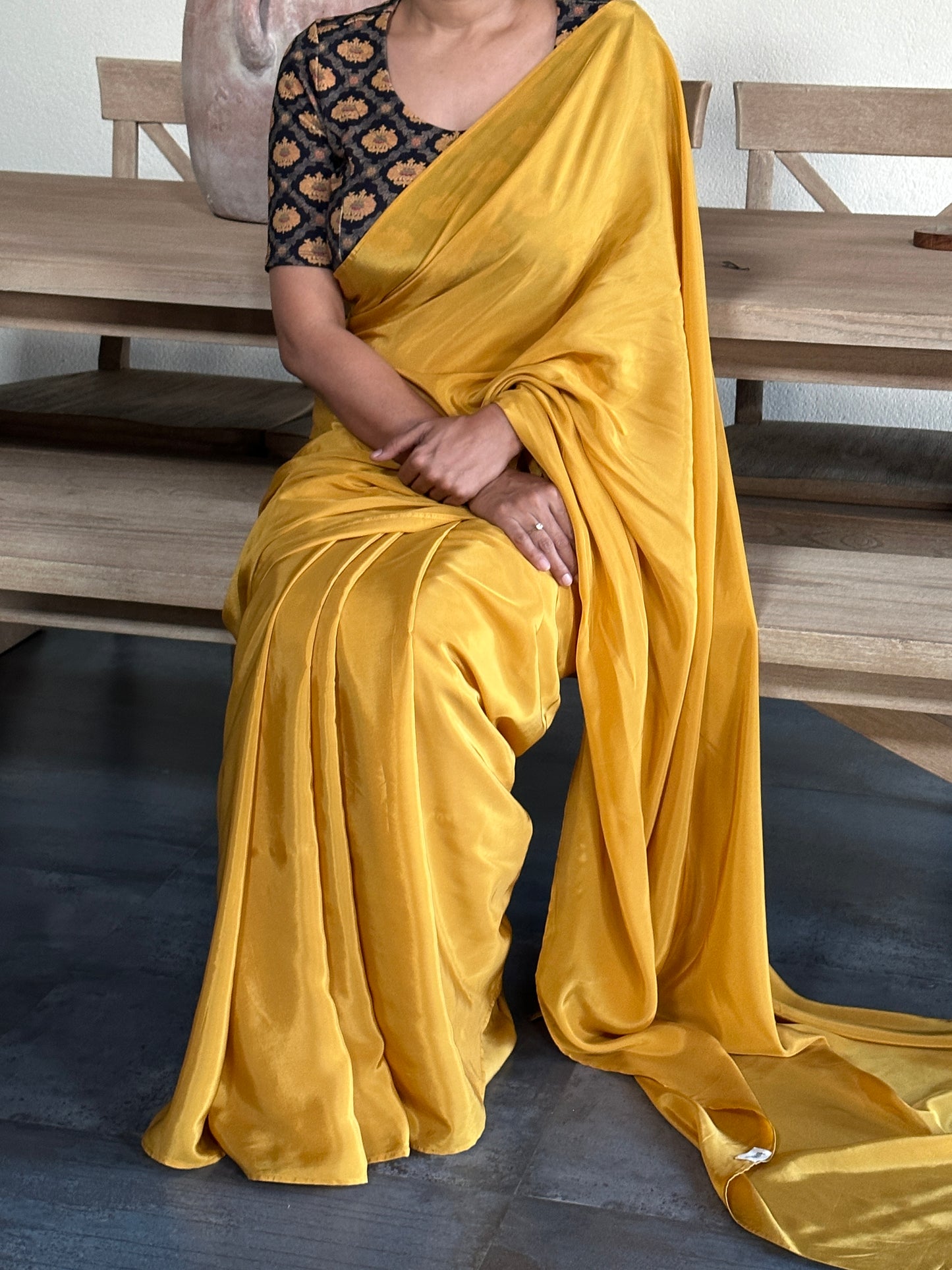 MUSTARD  CREPE  SARI
