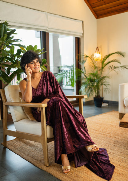 GULSHAN   VELVET  SARI