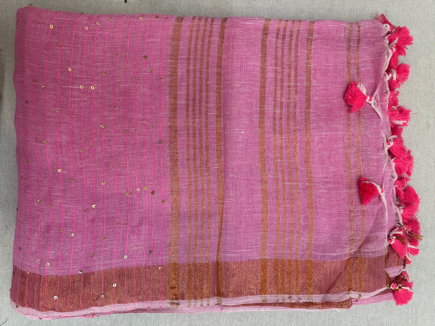 SEQUIN LINEN SAREE 3400