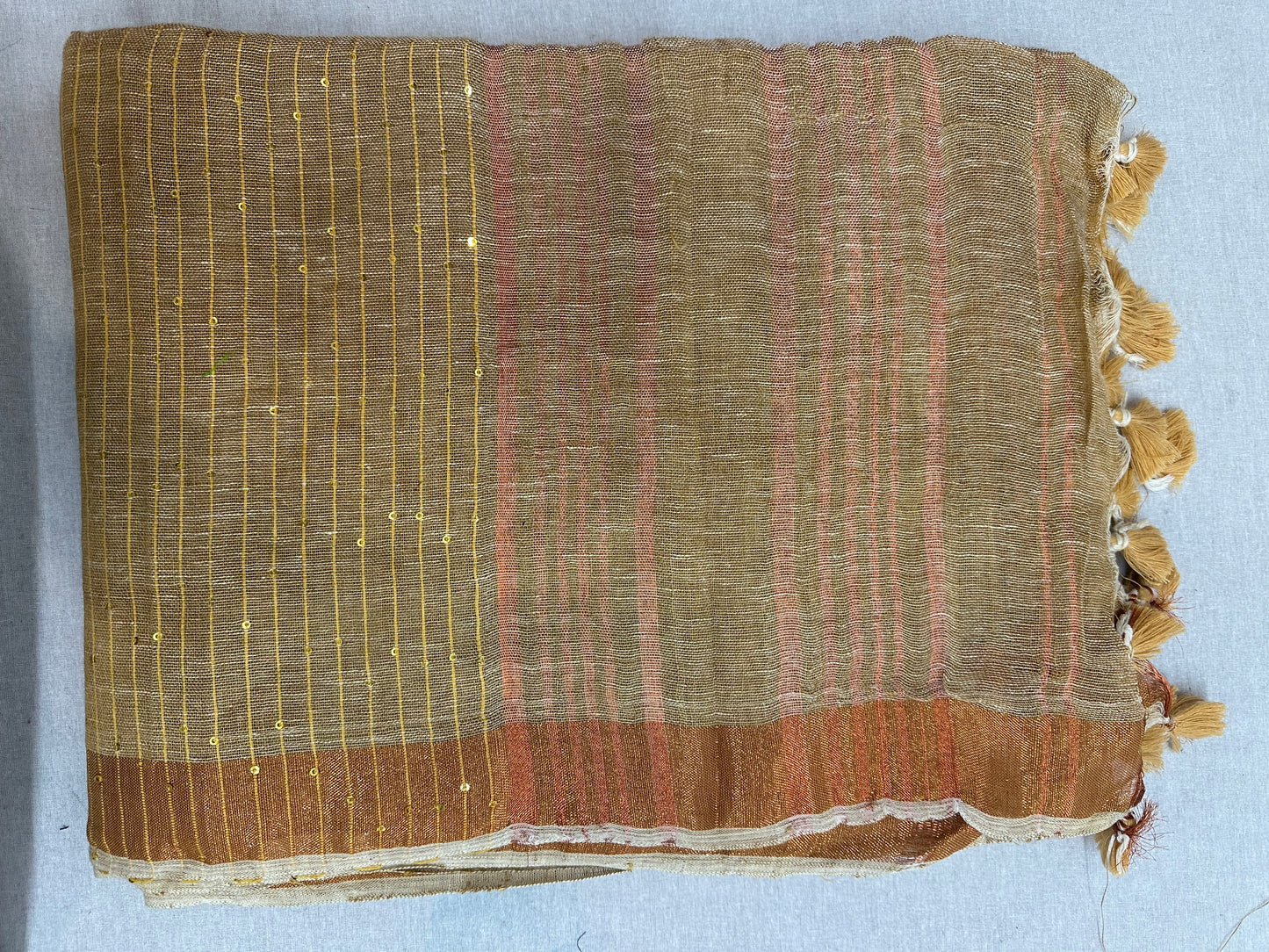 SEQUIN LINEN SAREE 3400