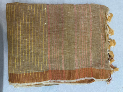 SEQUIN LINEN SAREE 3400