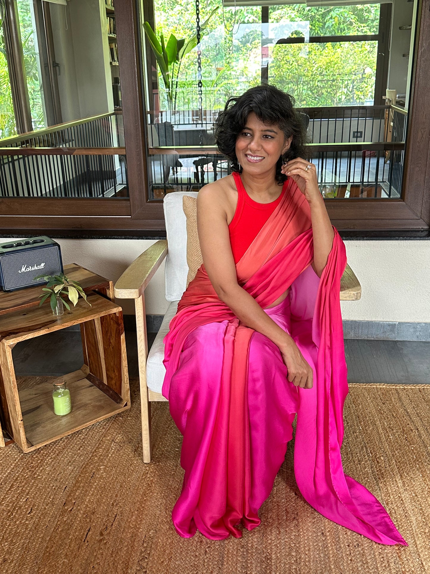 AARYA PINK SHADED MODAL SARI