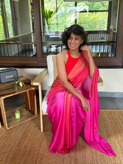 AARYA PINK SHADED MODAL SARI