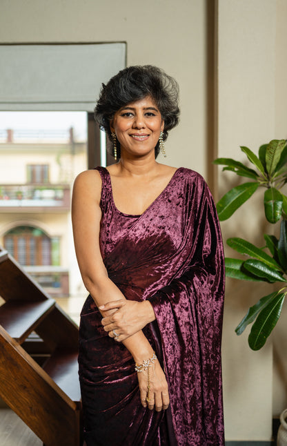 GULSHAN   VELVET  SARI