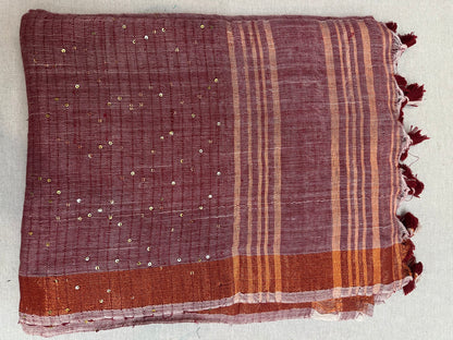 SEQUIN LINEN SAREE 3400