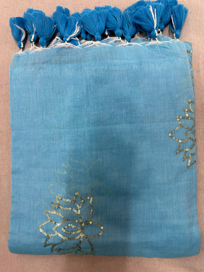 COTTON LOTUS SEQUINS SAREE 1890