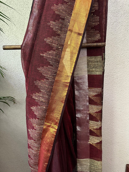 REEMA 8  LINEN  SARI