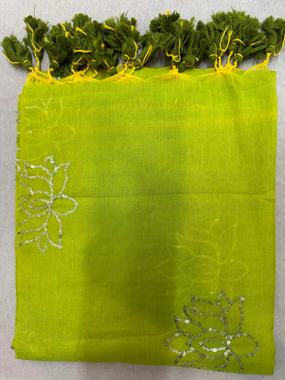 COTTON LOTUS SEQUINS SAREE 1890