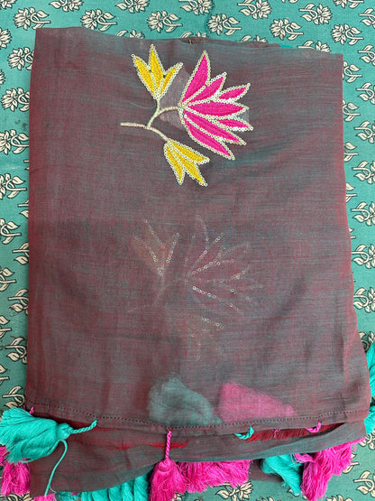 MUL COTTON  EMBROIDERY SEQUIN 1990