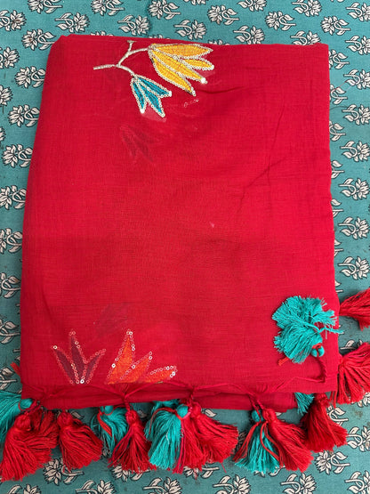 MUL COTTON  EMBROIDERY SEQUIN 1990