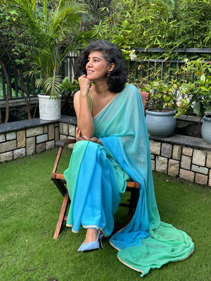 PALAK GEORGETTE SARI