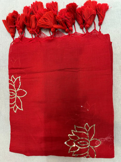 COTTON LOTUS SEQUINS SAREE 1890
