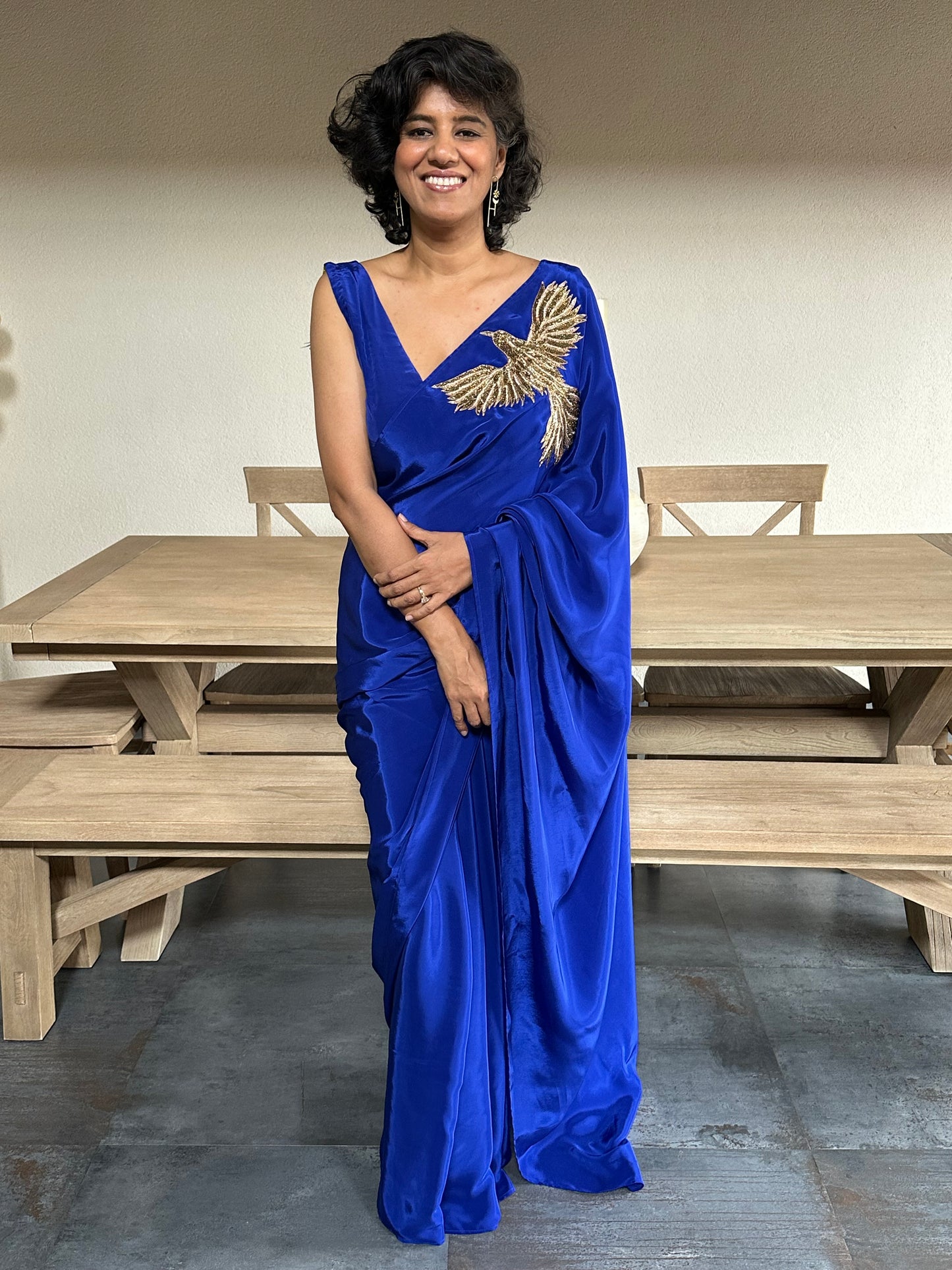 INNER PEACE - BLUE  BROOCH SARI