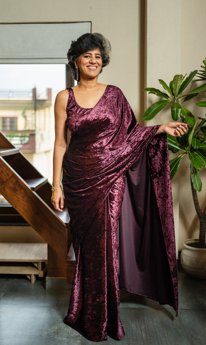 GULSHAN   VELVET  SARI