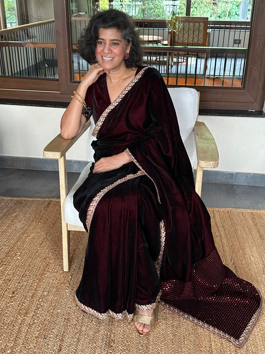 SHAILAPUTRI  VELVET  SARI