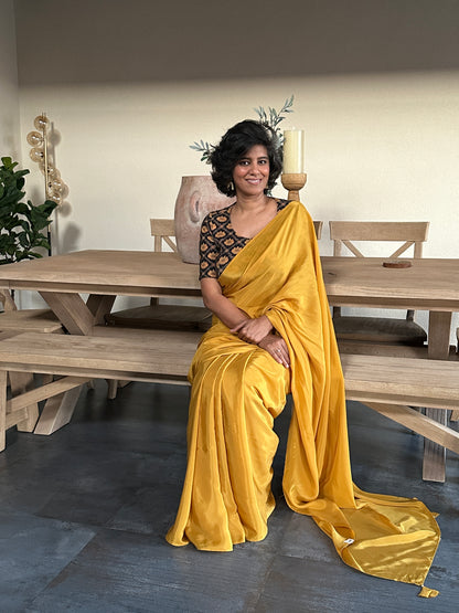MUSTARD  CREPE  SARI