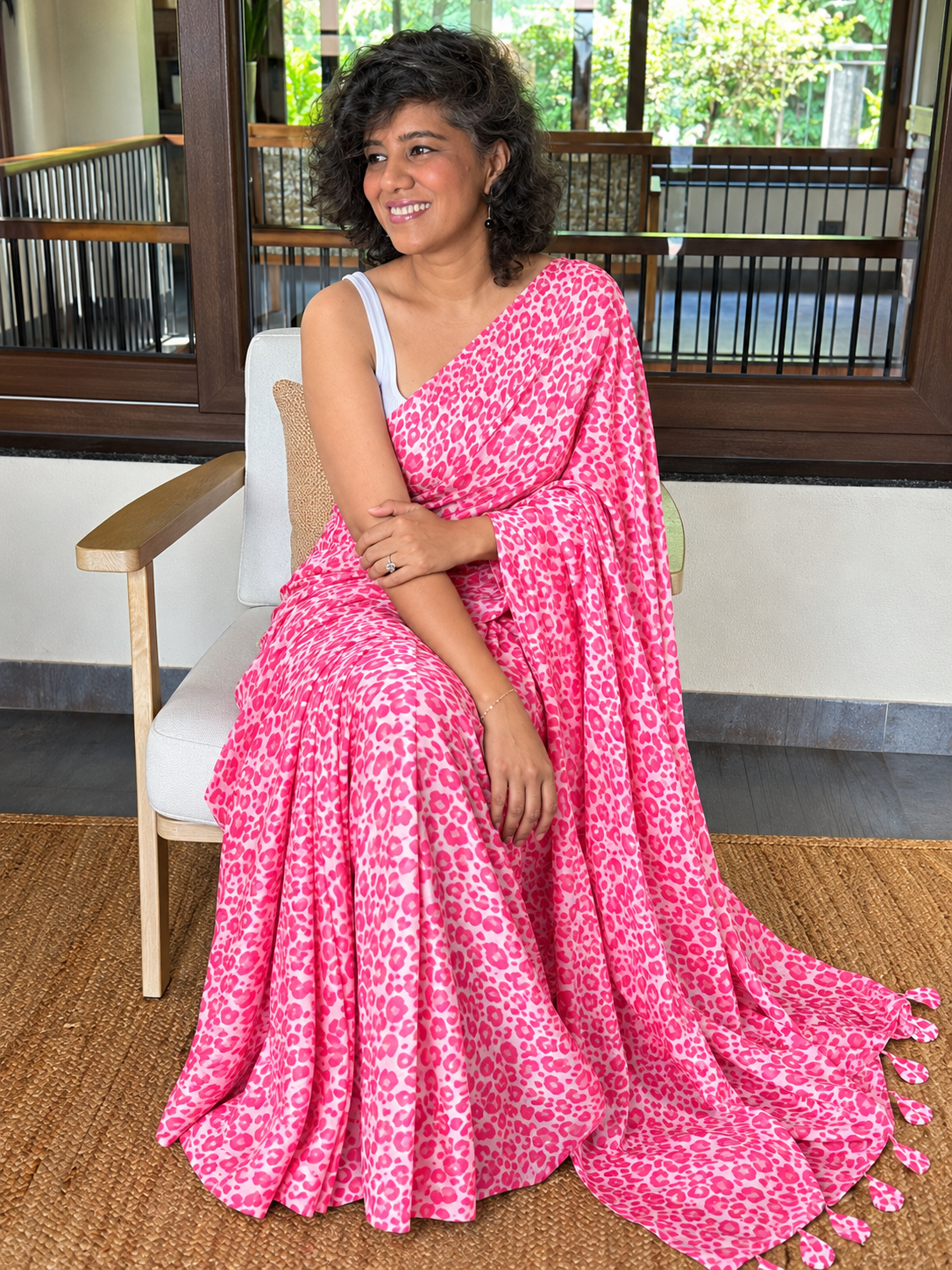 PINK LEOPARD SARI
