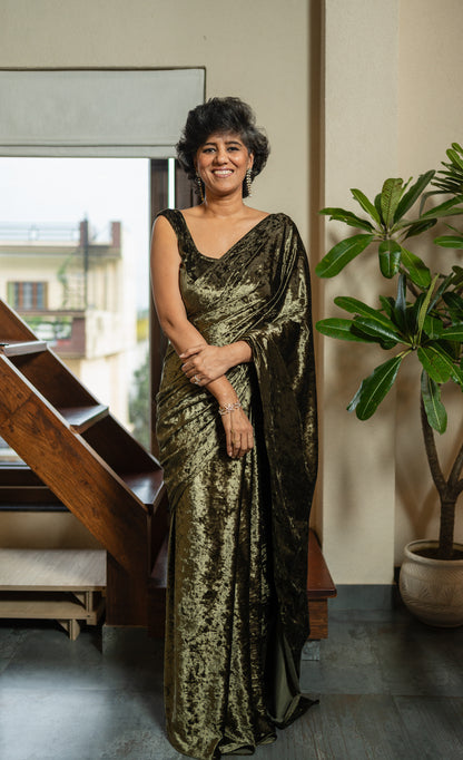 RADHA RANI  VELVET  SARI