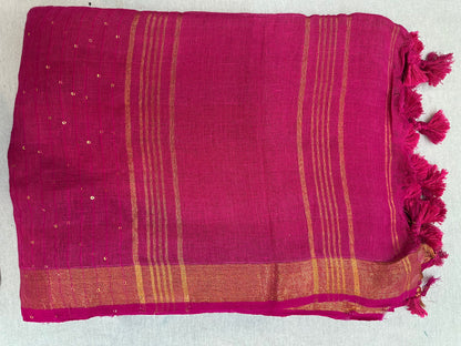 SEQUIN LINEN SAREE 3400