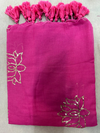 COTTON LOTUS SEQUINS SAREE 1890