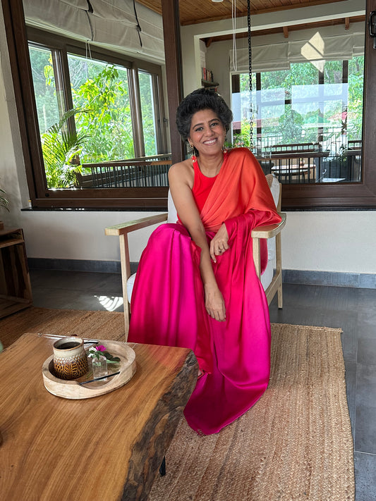 AARYA PINK SHADED MODAL SARI