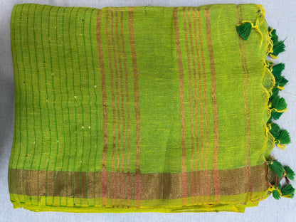 SEQUIN LINEN SAREE 3400