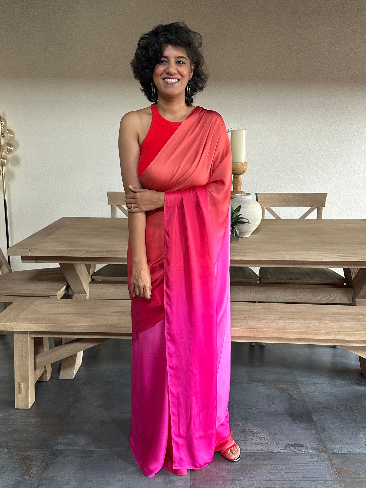 AARYA PINK SHADED MODAL SARI