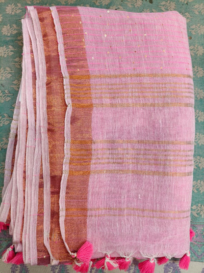 SEQUIN LINEN SAREE 3400