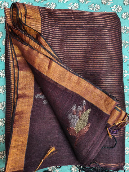 HANDLOOM LINEN FLOWER SARI 3800 / 4600 / 4800