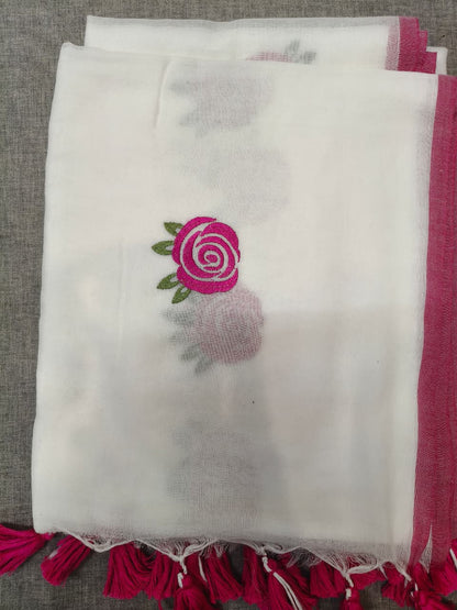 ROSE FLOWER MUL COTTON SARI 1890
