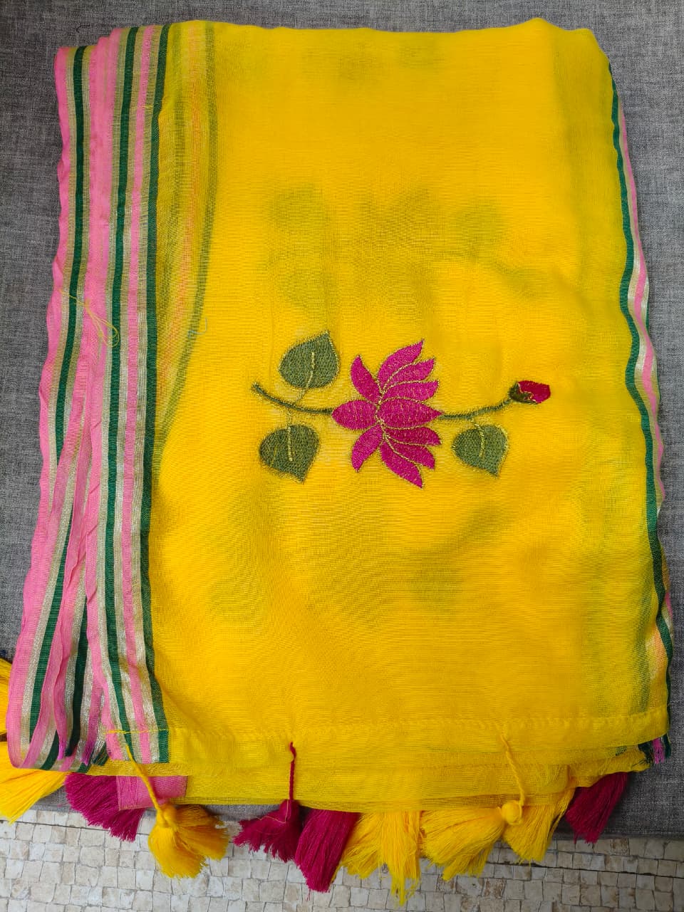 COTTON LOTUS SEQUINS SAREE 1890