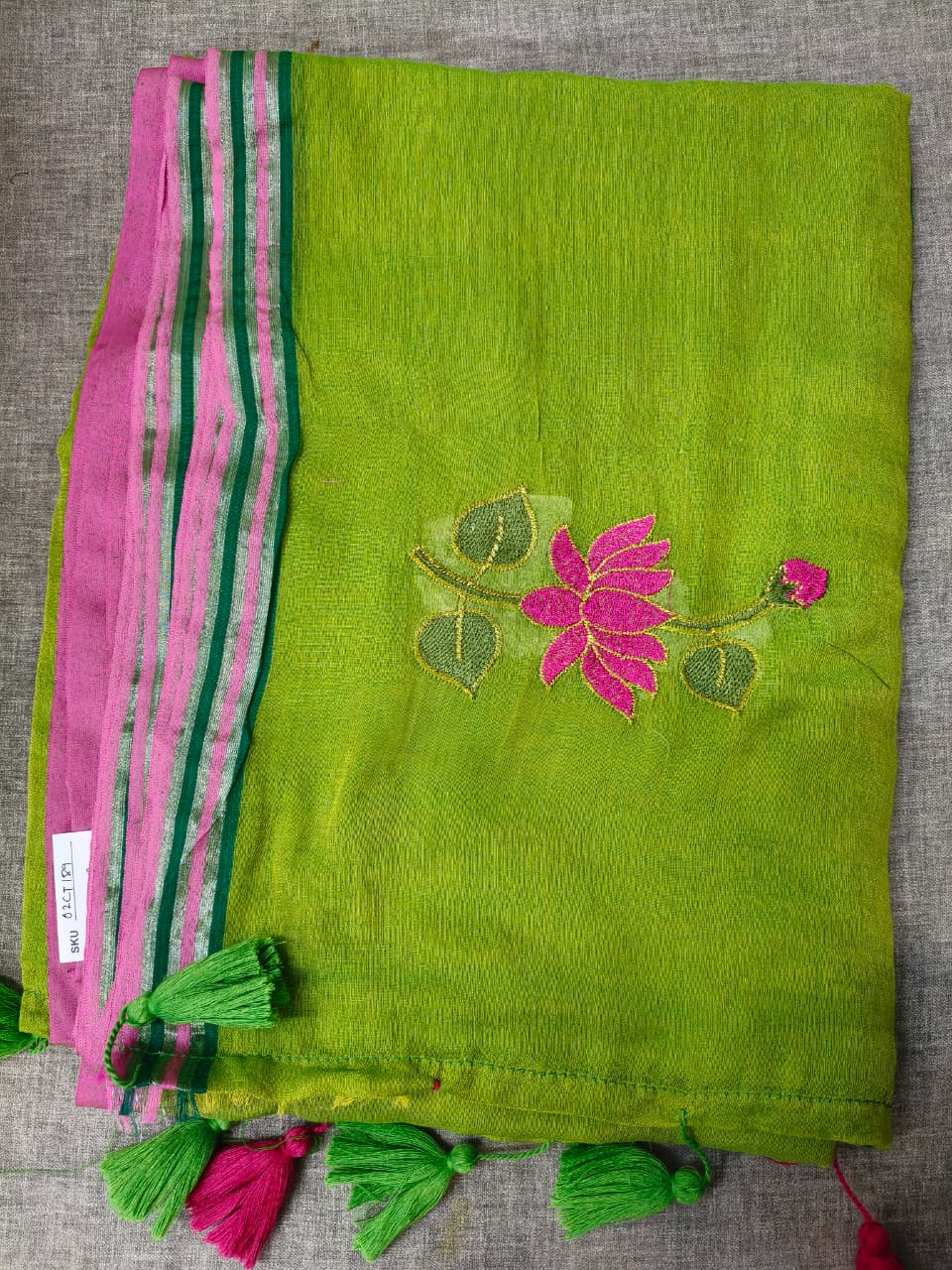 COTTON LOTUS SEQUINS SAREE 1890