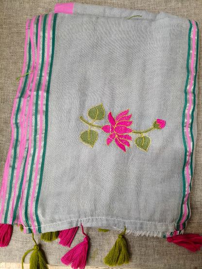 COTTON LOTUS SEQUINS SAREE 1890