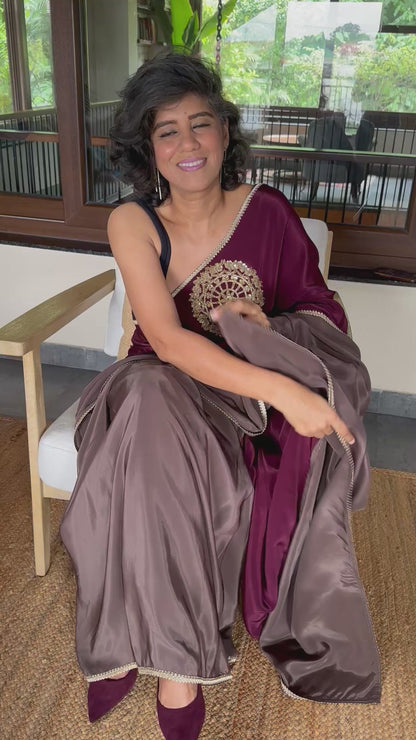 STAY WILD - BURGUNDY BROOCH SARI