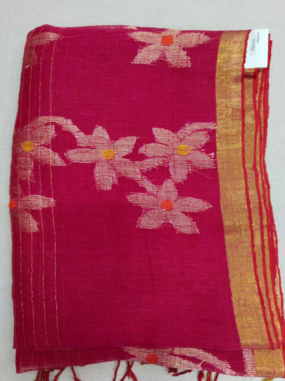 HANDLOOM LINEN FLOWER SARI 3800 / 4600 / 4800